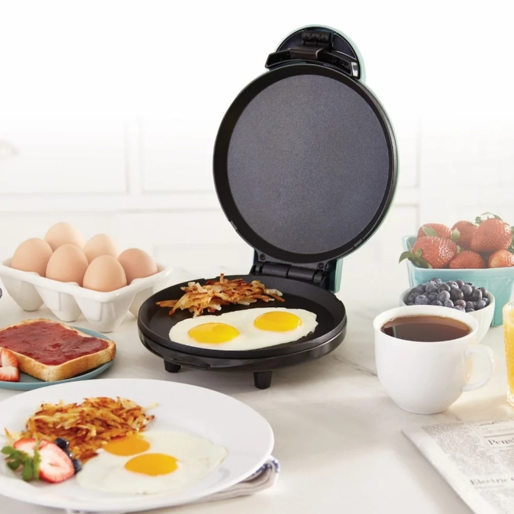 NIB DASH Express Electric Round Griddle Quesadillas,Pancakes Eggs, Bacon Burgers